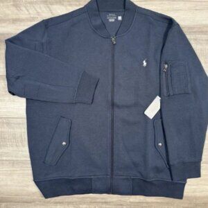 Polo Ralph Lauren Men's Big & Tall Double Knit Bomber Jacket Navy Size 2XB NEW